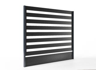 Hornval Plotový panel s lamelami 120 x 200 cm černá RAL 9005 MAT